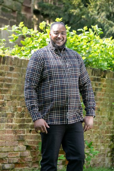 D555 Destin Checked Long Sleeve Shirt Black/Tan Check - Pikkade varrukatega särgid - 