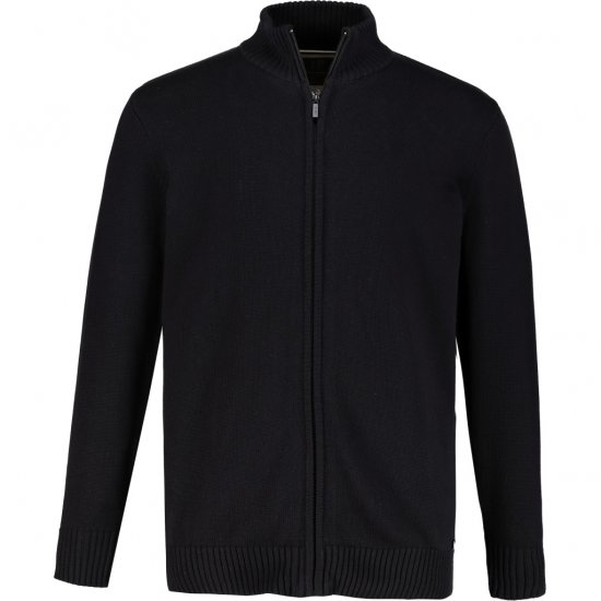 JP1880 Cardigan Knitted with Zipper Black TALL - MEESTERIIDED MT-6XLT - Pikad meeste riided