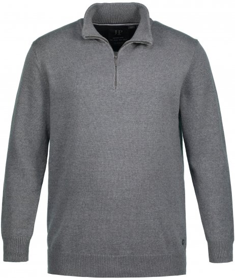 JP1880 Sweater Quarter Zipper Grey - Sviitrid ja dressipluusid - Meeste suured kapuutsiga jakid suurustes 2XL – 14XL