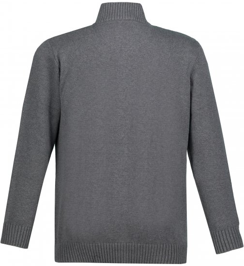 JP1880 Cardigan Knitted with Zipper Grey - Sviitrid ja dressipluusid - Meeste suured kapuutsiga jakid suurustes 2XL – 14XL