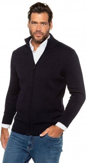 JP1880 Cardigan Knitted with Zipper Navy - Sviitrid ja dressipluusid - Meeste suured kapuutsiga jakid suurustes 2XL – 14XL