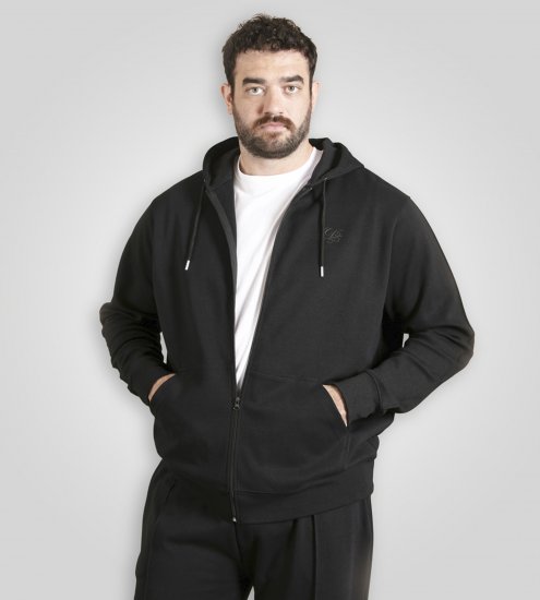 Duke Kenilworth Pin Tuck Sleeves Zip Through Hoodie Dark Navy TALL - TALL dressipluusid - 