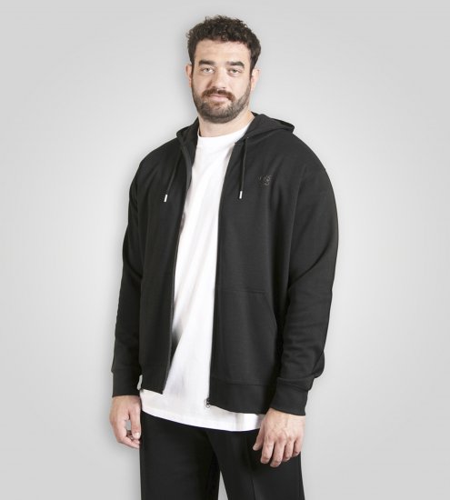 Duke Kenilworth Pin Tuck Sleeves Zip Through Hoodie Dark Navy TALL - TALL dressipluusid - 