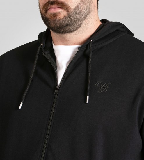 Duke Kenilworth Pin Tuck Sleeves Zip Through Hoodie Dark Navy TALL - TALL dressipluusid - 