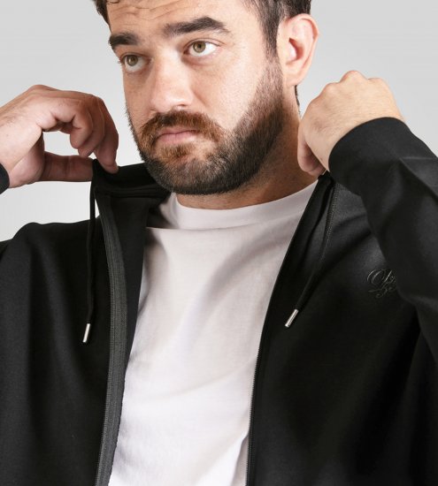 Duke Kenilworth Pin Tuck Sleeves Zip Through Hoodie Dark Navy TALL - TALL dressipluusid - 