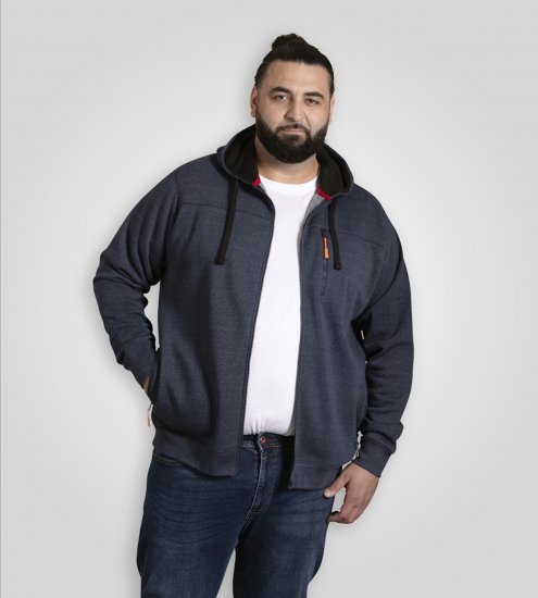 D555 Mansfield Hoodie with Zipper Navy - Sviitrid ja dressipluusid - Meeste suured kapuutsiga jakid suurustes 2XL – 14XL