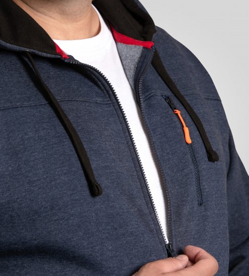 D555 Mansfield Hoodie with Zipper Navy - Sviitrid ja dressipluusid - Meeste suured kapuutsiga jakid suurustes 2XL – 14XL