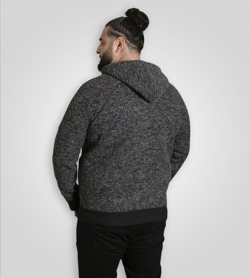 Duke Fareham Bonded Sherpa Lining Knitted Hoodie Grey - Sviitrid ja dressipluusid - Meeste suured kapuutsiga jakid suurustes 2XL – 14XL