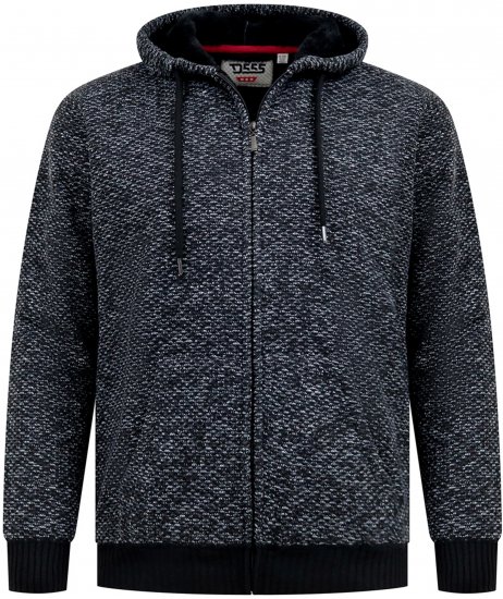 Duke Fareham Bonded Sherpa Lining Knitted Hoodie Grey - Sviitrid ja dressipluusid - Meeste suured kapuutsiga jakid suurustes 2XL – 14XL