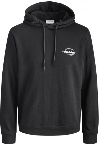 Jack & Jones Brandon Hoodie Black - Sviitrid ja dressipluusid - Meeste suured kapuutsiga jakid suurustes 2XL – 14XL