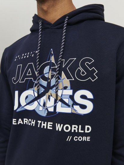 Jack & Jones Hunt Hoodie Navy - Sviitrid ja dressipluusid - Meeste suured kapuutsiga jakid suurustes 2XL – 14XL