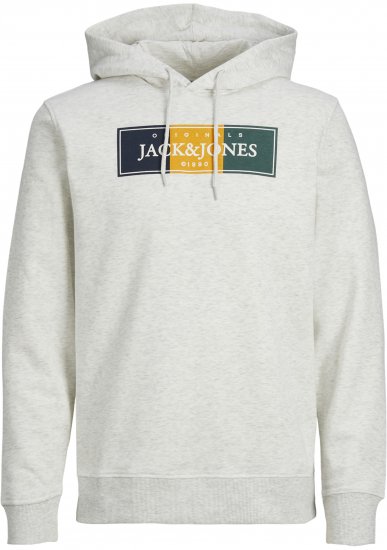 Jack & Jones Codyy Hoodie White - Sviitrid ja dressipluusid - Meeste suured kapuutsiga jakid suurustes 2XL – 14XL