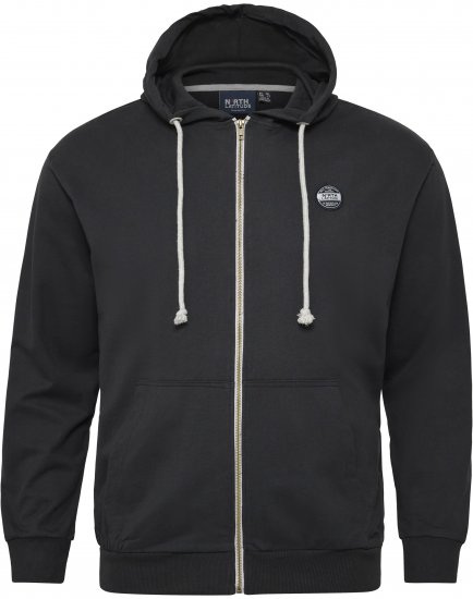 North Latitude Cardigan Hoodie Black - Sviitrid ja dressipluusid - Meeste suured kapuutsiga jakid suurustes 2XL – 14XL
