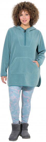 Ulla Popken Teddy Fleece Hooded Zip Neck Sweatshirt Ice Green - Sviitrid ja dressipluusid - 