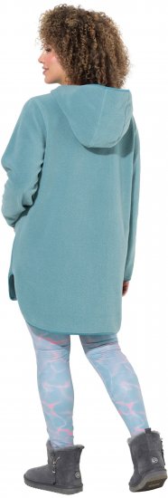 Ulla Popken Teddy Fleece Hooded Zip Neck Sweatshirt Ice Green - Sviitrid ja dressipluusid - 