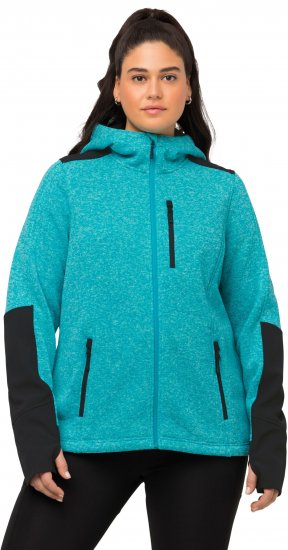 Ulla Popken Contrast Inserts Sweater Knit Hoodie Aquamarine - Sviitrid ja dressipluusid - 