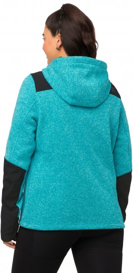 Ulla Popken Contrast Inserts Sweater Knit Hoodie Aquamarine - Sviitrid ja dressipluusid - 
