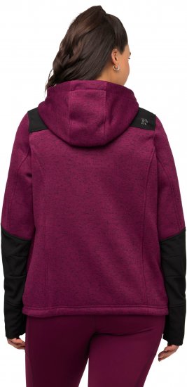 Ulla Popken Contrast Inserts Sweater Knit Hoodie Blackberry - Ulla Popken - 