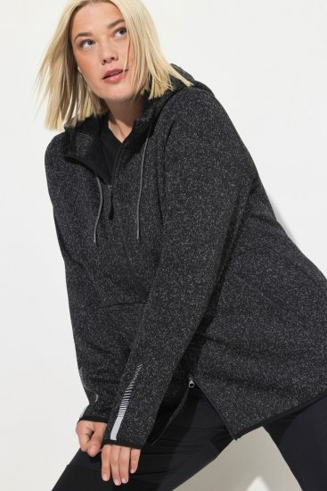Ulla Popken Sweater Knit Fleece Hoodie Black - Sviitrid ja dressipluusid - Mugavad dressipluusid ja kudumid