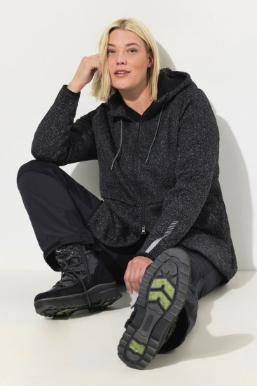 Ulla Popken Sweater Knit Fleece Hoodie Black - Sviitrid ja dressipluusid - Mugavad dressipluusid ja kudumid