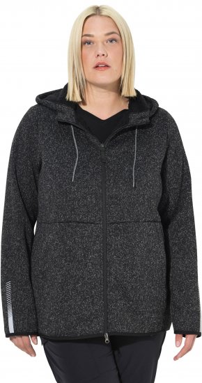 Ulla Popken Sweater Knit Fleece Hoodie Black - Sviitrid ja dressipluusid - 