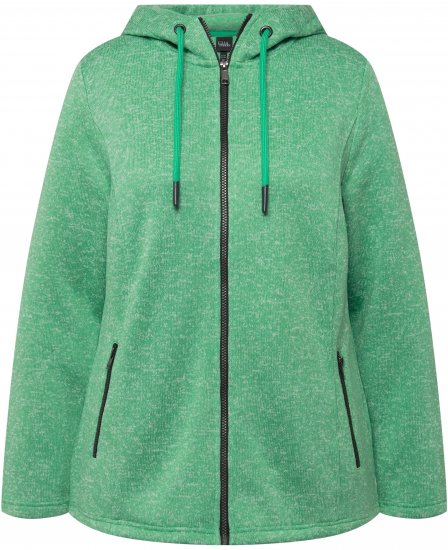 Ulla Popken Melange Knit Fleece Lined Hoodie Spring Green - Sviitrid ja dressipluusid - 