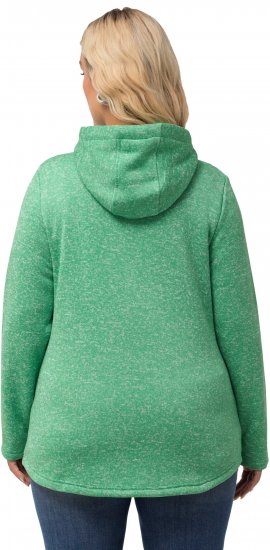 Ulla Popken Melange Knit Fleece Lined Hoodie Spring Green - Sviitrid ja dressipluusid - 