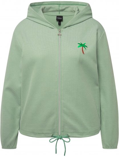 Ulla Popken Drawstring Hem Zip-Up Hoodie Light Green - Sviitrid ja dressipluusid - 