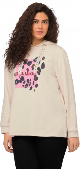 Ulla Popken REBEL LOVE Long Sleeve Graphic Hoodie Vanilla - Sviitrid ja dressipluusid - 