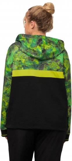 Ulla Popken Mineral Print Quick Dry Hoodie Black - Sviitrid ja dressipluusid - 