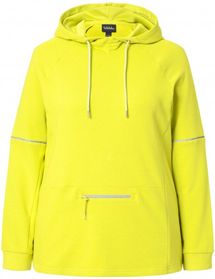 Ulla Popken Zippered Pocket and Reflective Piping Hoodie Green Apple - Sviitrid ja dressipluusid - 
