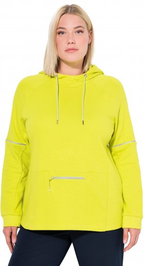 Ulla Popken Zippered Pocket and Reflective Piping Hoodie Green Apple - Sviitrid ja dressipluusid - 