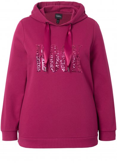 Ulla Popken Rock Sequined Hoodie Ruby - Sviitrid ja dressipluusid - 