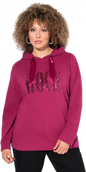 Ulla Popken Rock Sequined Hoodie Ruby - Sviitrid ja dressipluusid - 