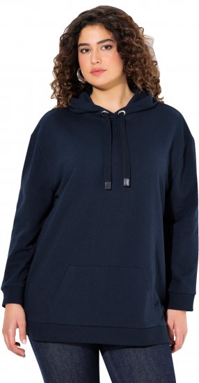 Ulla Popken Back Print Kangaroo Pocket Hoodie Navy - Sviitrid ja dressipluusid - 