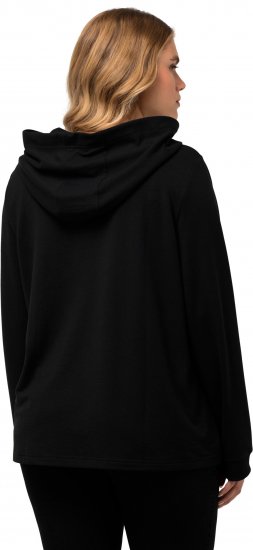 Ulla Popken City Name Graphic Hoodie Black - Sviitrid ja dressipluusid - 
