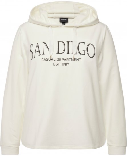 Ulla Popken City Name Graphic Hoodie Off-White - Sviitrid ja dressipluusid - 