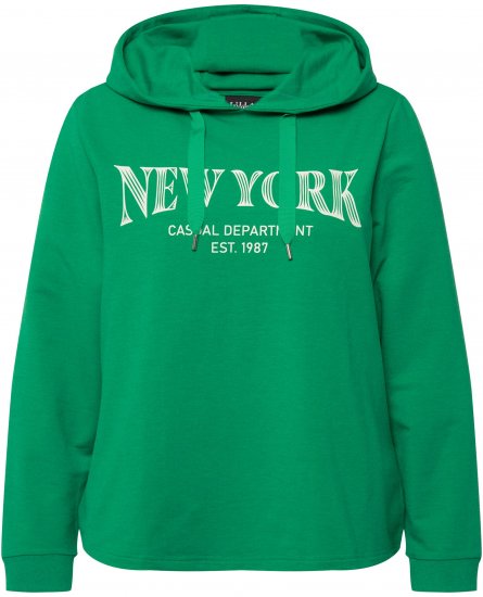 Ulla Popken City Name Graphic Hoodie Emerald Green - Sviitrid ja dressipluusid - 