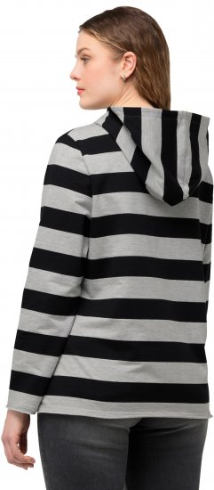 Ulla Popken Mixed Stripe Long Sleeve Hoodie Black - Sviitrid ja dressipluusid - 
