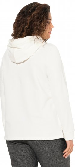 Ulla Popken Face Graphic Long Sleeve Hoodie Off-White - Sviitrid ja dressipluusid - 