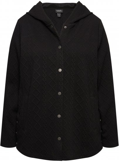 Ulla Popken Cable Knit Long Sleeve Hoodie Black - Sviitrid ja dressipluusid - 