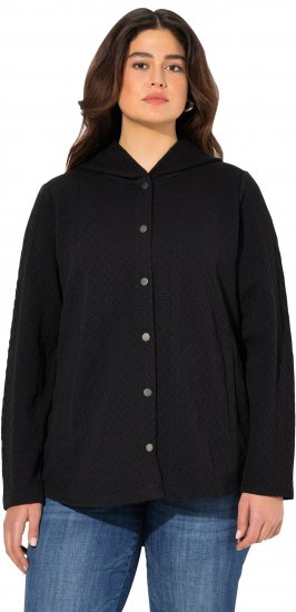 Ulla Popken Cable Knit Long Sleeve Hoodie Black - Sviitrid ja dressipluusid - 