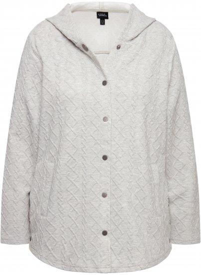 Ulla Popken Cable Knit Long Sleeve Hoodie Light Grey Melange - Sviitrid ja dressipluusid - 