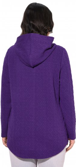 Ulla Popken Cable Knit Long Sleeve Hoodie Deep Violet - Sviitrid ja dressipluusid - 
