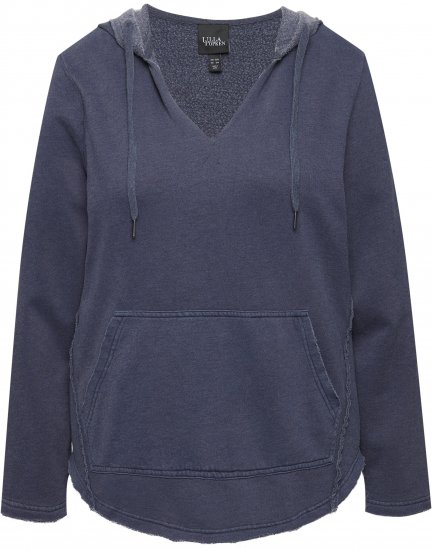 Ulla Popken Open Edged Long Sleeve V-Neck Hoodie Navy - Sviitrid ja dressipluusid - 