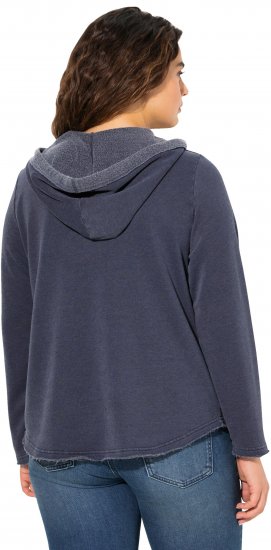 Ulla Popken Open Edged Long Sleeve V-Neck Hoodie Navy - Sviitrid ja dressipluusid - 