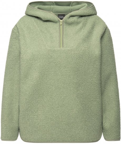Ulla Popken Teddy Plush Long Sleeve Hoodie Sage Green - Sviitrid ja dressipluusid - 
