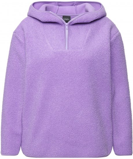 Ulla Popken Teddy Plush Long Sleeve Hoodie Pale Lilac - Sviitrid ja dressipluusid - 