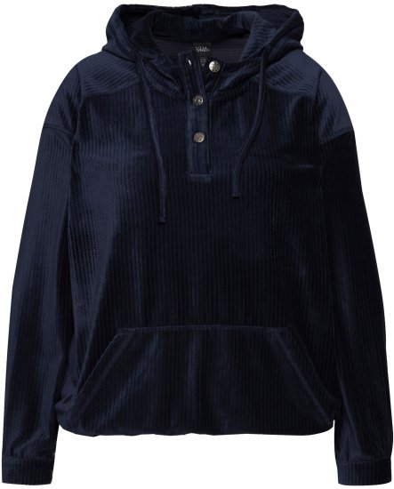 Ulla Popken Corduroy Hoodie Navy - Sviitrid ja dressipluusid - 