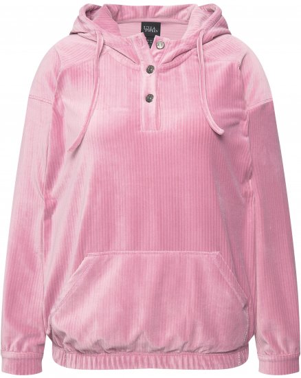 Ulla Popken Corduroy Hoodie Raspberry - Sviitrid ja dressipluusid - 
